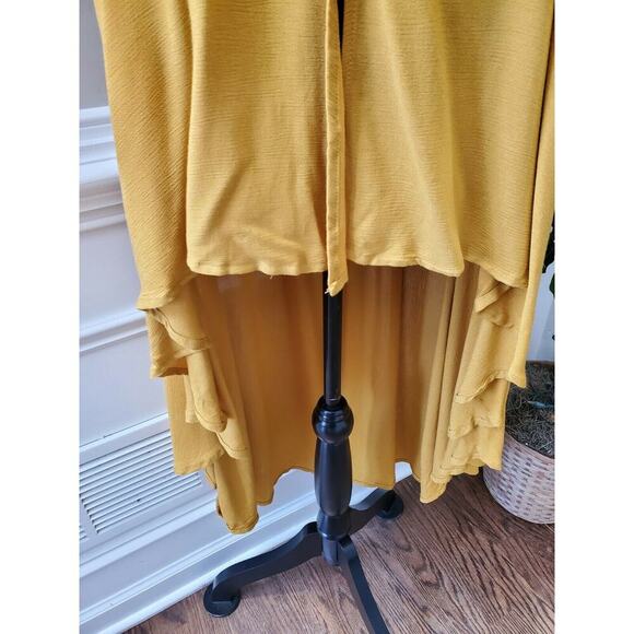 Life Is For Eternity Women's Yellow 100% Rayon V-Neck 3/4 Sleeve Sweater Size L - Picture 4 of 10